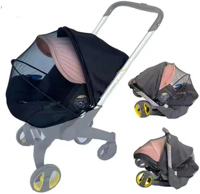 Productafbeelding van Zwart muggennet met voetzak voor Doona-kinderwagen