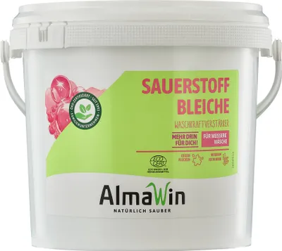 Produktbild von AlmaWin® Sauerstoffbleiche Pulver [2,5kg] für strahlend weiße Wäsche ab 30°C, gegen Gerüche & Verfärbungen - Aktivsauerstoff Bleichmittel für Abfluss, Spül- & Waschmaschine