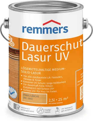 Produktbild von Remmers Dauerschutz-Lasur UV pinie/lärche (RC-260) 2,5 l, Holzlasur