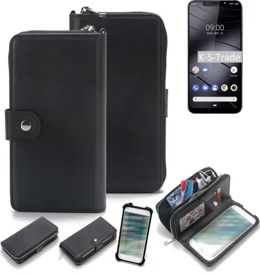 Produktbild von K-S-Trade 2in1 Handyhülle Schutzhülle kompatibel mit Gigaset GS195  & Portemonnee Cover Handy Hülle Case Etui Geldbörse Wallet Bookstyle Hülle
