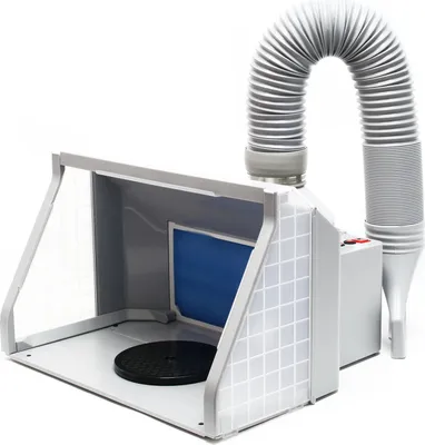 Produktbild von Odsávací systém pro airbrush Wiltec 9 m³/min, pro odsávání barvy, mlhy z barvy, filtr mlhy ze spreje, s LED osvětlením, dvoustupňovým spínačem a dvojitým ventilátorem