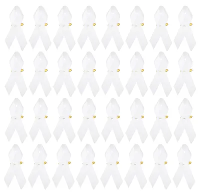 30 Satinbänder mit Sicherheitsnadeln, weiß, 7,6 x 1,3 cm