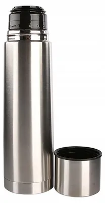 Produktbild von Edelstahl Thermoskanne 750 ml Silber, vakuumisoliert, auslaufsicher für Kaffee & Tee