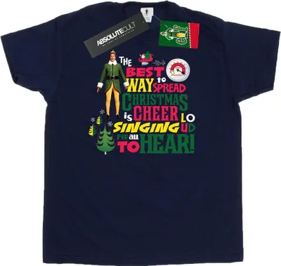Produktbild von Elf - "Christmas Cheer" T-Shirt für Herren BI23685 (XXL) (Marineblau)