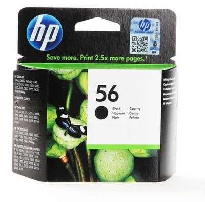 Zdjęcie produktu dla HP 56 oryginalny wkład atramentowy czarny, Wysoka (XL) wydajność, Czarny, Tusz na bazie pigmentu, 19 ml, 1 szt., 520 stron(y)