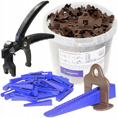 Produktbild von Simplefix Fliesen Nivelliersystem Set 500 Klips 2mm 100 Keile
