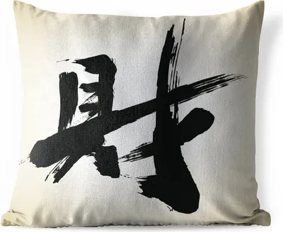Produktbild von MuchoWow® Outdoor Kissen - Chinesisches Zeichen für Geld - 50x50 cm - Wetterfest - Lounge Kissen - Komfortabel - Kissen mit Bild