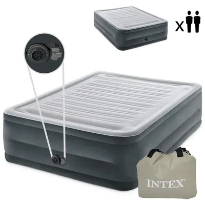 Image de Matelas gonflable pour lit double avec pompe automatique, dimensions 203x152 cm, marque INTEX, modèle 64418ND