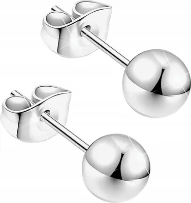 Image de Boucles d'oreilles en argent avec boules, 3 mm, 4 mm, 5 mm, argent 925