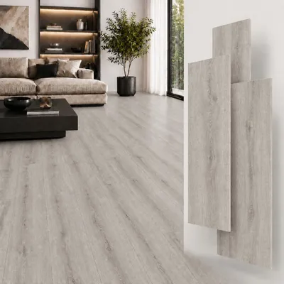 Produktbild von NoblesBox Vinylboden in Holzoptik – wasserfester SPC Klickboden 5 mm mit integrierter Trittschalldämmung, 122 x 18,4 cm, KI-generiertes Bild