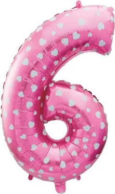 Produktbild von Aufblasbare Ziffern '6' rosa 61 cm