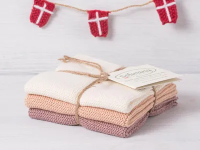 Produktbild von Solwang Wischtuch NATUR NOUGAT KOMBI gestrickt 3er Set Küchentuch Spültuch