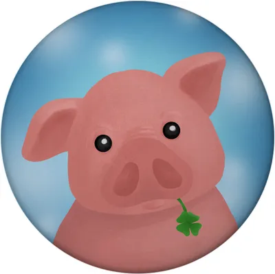 Produktbild von Schweinchen Glücksbringer Magnet rund rund