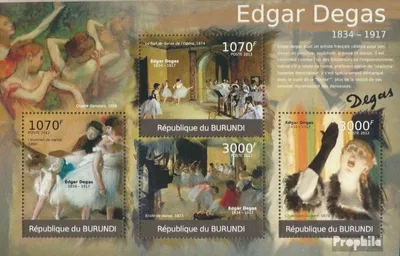 Produktbild von Briefmarken Burundi 2012 Mi 2347-2350 Kleinbogen (kompl. Ausgabe) postfrisch Gemälde von Edgar Degas (1834-1917)