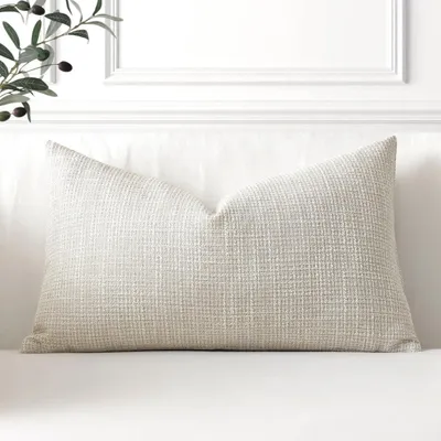 Immagine prodotto di Copricuscino in lino beige - Decorazione per soggiorno/camera da letto - 1 pezzo - 40 x 60 cm