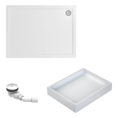 Produktbild von Schulte Duschwanne Adria 120x90 cm, Sanitäracryl Weiß, Set mit Hartschaum-Wannenträger + Ab- und Überlauf, Höhe 14 cm