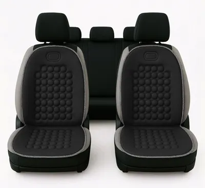 Productafbeelding van Autostoelhoezen set van 2, polyester, 92 massageballen, zwart, voor 's