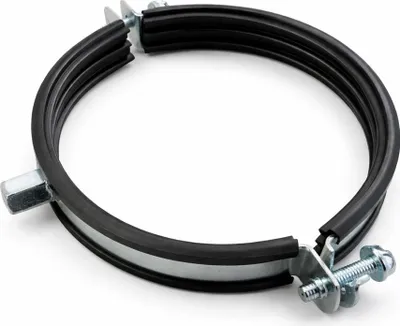 Produktbild von Rohrschelle / Lüftungsschelle Ø 180 mm mit Schallschutzeinlage, M8/M10 Kombigewinde