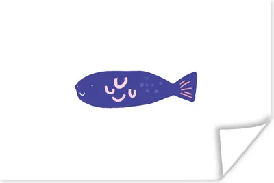 Produktbild von MuchoWow® Poster Pastell - Fisch - Lila 30x20 cm - Plakate - Print