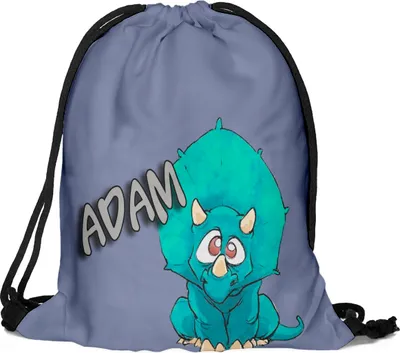 Produktbild von Kinder Turnbeutel mit Namen Beutel Fullprint Tasche Gymsac Jutebeutel Print Bag Fitness Dino 1 [010]