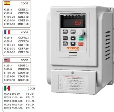 Immagine prodotto di Azionamento a frequenza variabile, potenza 2,2 kW, 3 CV, regolazione di frequenza 0-400 Hz ,
