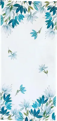 Immagine prodotto di Runner da tavola LOREEN in poliestere stampa floreale bianco-blu acqua 40 x 85 cm
