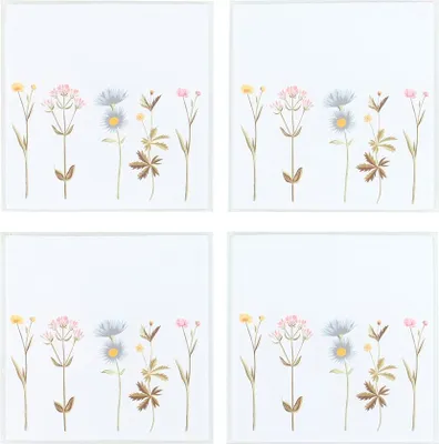 Produktbild von Something Different - Floral - Untersetzer, Glas 4er-Pack SD6611 (Einheitsgröße) (Weiß/Grün)