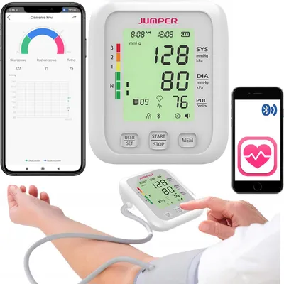 Zdjęcie produktu dla Jumper JPD-HA120 MEDYCZNY Ciśnieniomierz elektroniczny NARAMIENNY Bluetooth