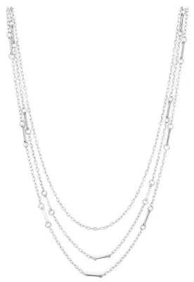 Produktbild von Vintageparts Gliederkette 3 Stränge Stäbchen Layer platinfarben 90 cm