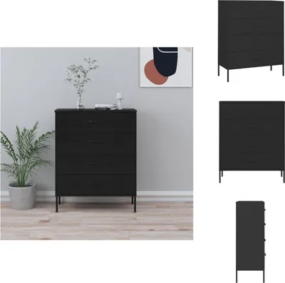 Produktbild von vidaXL Kommode Schwarz 80x35x101,5 cm Stahl - Kommoden