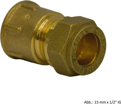Produktbild von Klemmring-Verschraubung 15mm x 1/2" IG, messing