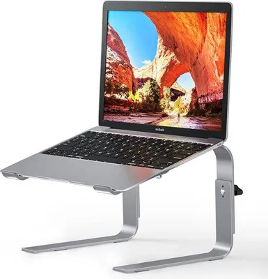 Produktbild von Laptop-Stand-Höhe-justierbarer-Ergonomiehalter-für-Mehrheit-Laptops-10-17-Zoll-Silber