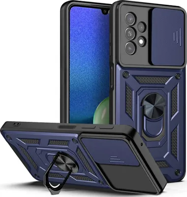 Produktbild von Samsung Galaxy A13 4G Hülle - Coverup Armor Ring Ständer Back Cover mit Kamera Schutz - Blau