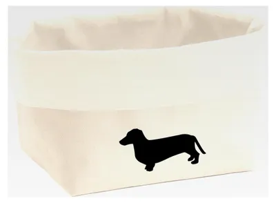 Produktbild von Utensilo Dackel Silhouette 8 Liter großer Aufbewahrungskorb aus Baumwolle