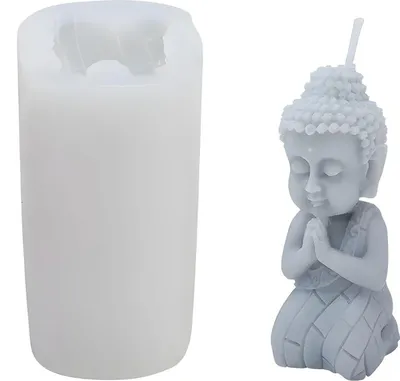 Produktbild von Silikon Kerzenform Seifen Gussform, Buddha Skulptur, 44 x 44 x 86 mm, 36 ml