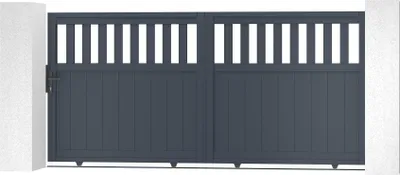 Produktbild von Schiebetor aus aluminium 3m SANTIS H.140cm grau