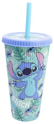 Reisebecher Stitch 790 ml BPA-frei mit Deckel & Strohhalm
