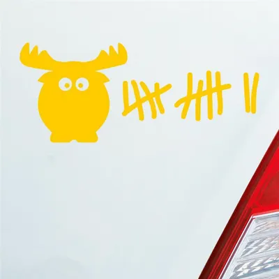 Produktbild von Auto Aufkleber Elch Liste Kills Drive Fast Strichliste 6x15 cm Gelb Sticker Heckscheibenaufkleber