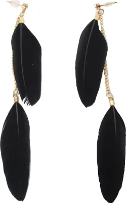Produktbild von 1 Paar Feder Ohrhänger Boho Ohrringe in der Farbe Schwarz