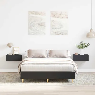 Produktbild von BEI CLORIS Bettgestell ohne Matratze Schwarz 120x200 cm Holzwerkstoff - Bettrahmen mit Lattenrost Klassische Betten Jugend 2026Neu1134142