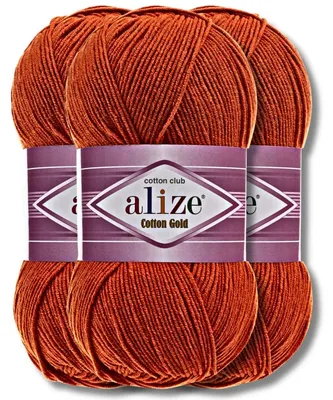 Productafbeelding van Alize 3x 100g katoenen garen "Gold", effen kleur, geschikt voor haken en breien (36)