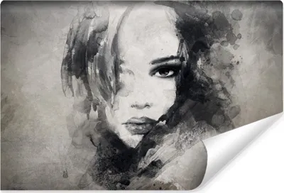 Produktbild von Muralo Selbstklebende Fototapete für Esszimmer Frau PORTRÄT Abstraktion Aquarell Vintage Br. 208cm x Hö. 146cm
