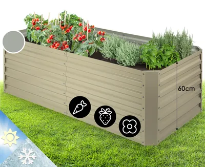 Image de Blumfeldt Jardiniere sur Pieds, Espace Potager sur Pied Jardinage Extérieur, Potager Surélevé en Hauteur, Potager Sureleve Exterieur Jardin et Balcon, Bac Potager sur Pied en Acier, 970L, 1,8 m