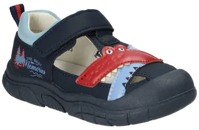 Produktbild von American Club XD193, Kinder Sandalen geschlossen Klettverschluss Leder-Einlegesohle bequem, Navy 28
