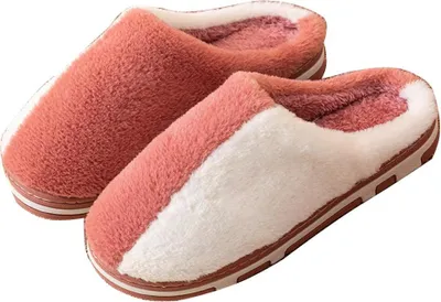 Produktbild von Retro Hausschuhe Warme und bequeme Plüsch-Rutschfeste Hausschuhe Flauschiger Memory Foam