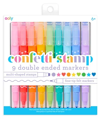 Produktbild von Ooly doppelseitige Marker Set - Konfetti Stempel und Filzstift - 9 Farben