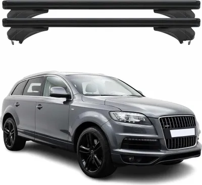 Image de Barres de toit Menabo pour Audi Q7 4L 2005-2015 Aluminium noir 2 pièces