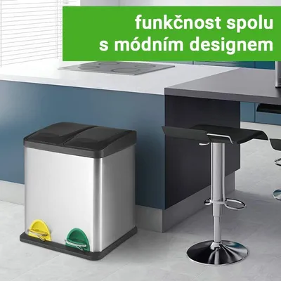 Obrázek produktu pro Jago Odpadkový koš na tříděný odpad 16 L, nerezový