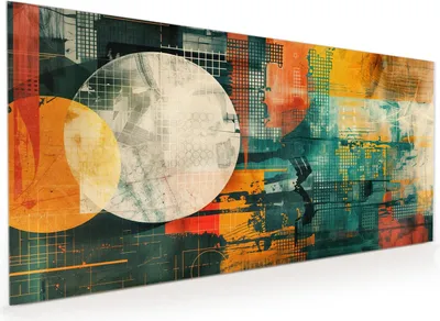 Produktbild von Küchenrückwand Spritzschutz Glas mit Motiv Abstrakte Geometrie 40 x 40 cm
