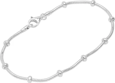 Produktbild von Armband aus 925 Sterling Silber 19cm Schlangenkette mit Kugeln Damen Armkette